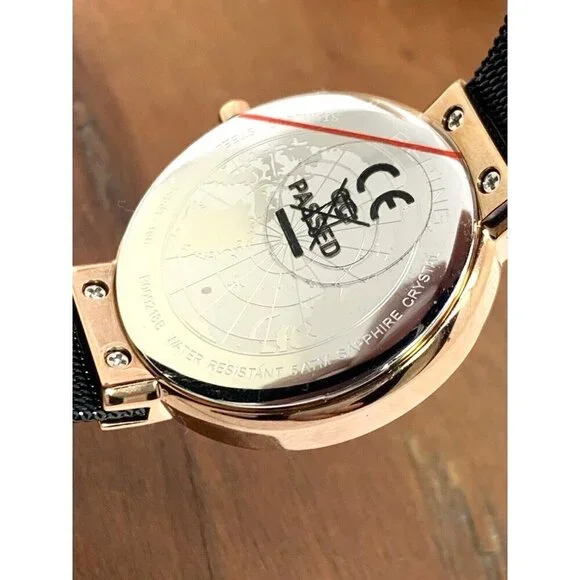 Bering Women's Watch 14531-166 Quartz Rose Gold Black Mesh Stainless Ste…